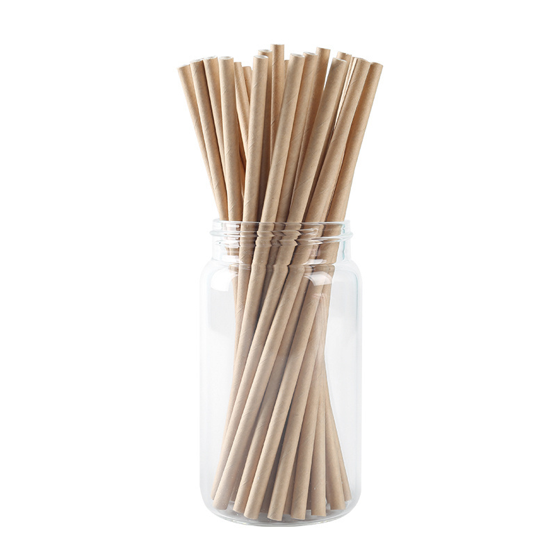 Manufacturer Disposable Biodegradable White paper straw Eco Friendly Bubble Tea Brown Kraft Paper Straws