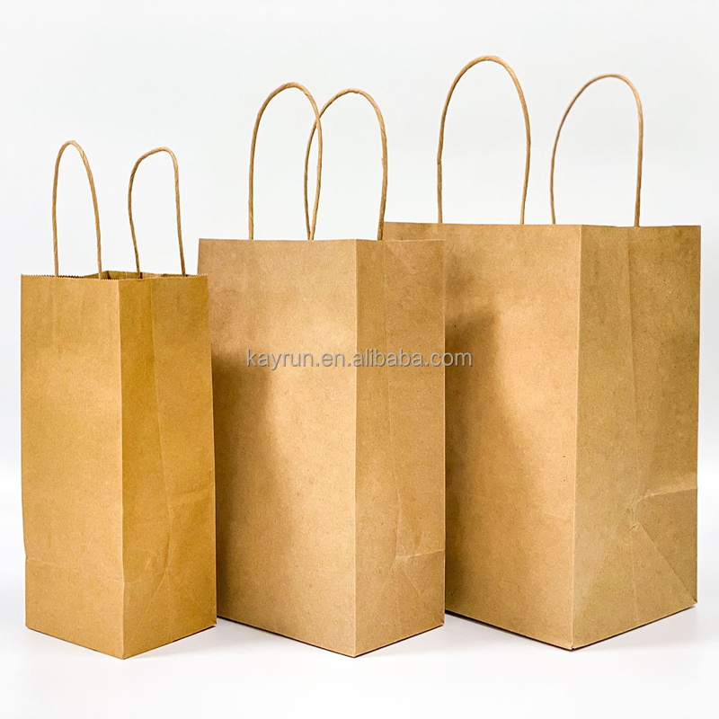 Custom greaseproof brown white candy popcorn flat paper bag waterproof bio degradable kraft paper bag