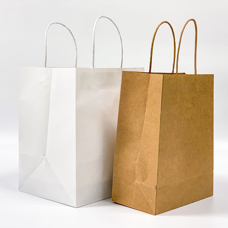 Custom greaseproof brown white candy popcorn flat paper bag waterproof bio degradable kraft paper bag