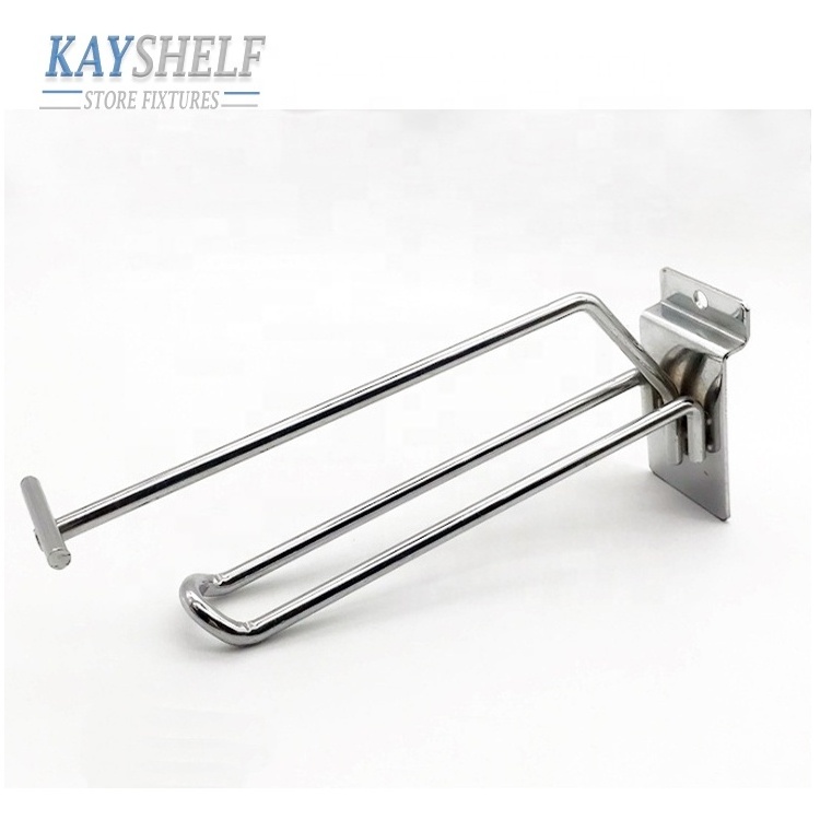 Free samples wholesales metal steel slatwall supermarket display shelf hook for retail