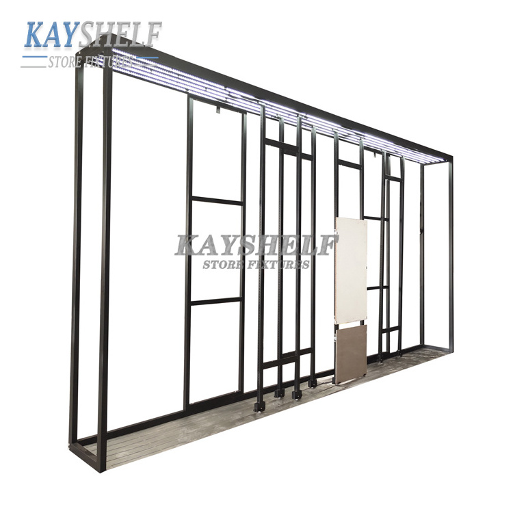 Adjustable ceramic floor marble granite stone tile sliding display racks for retail store