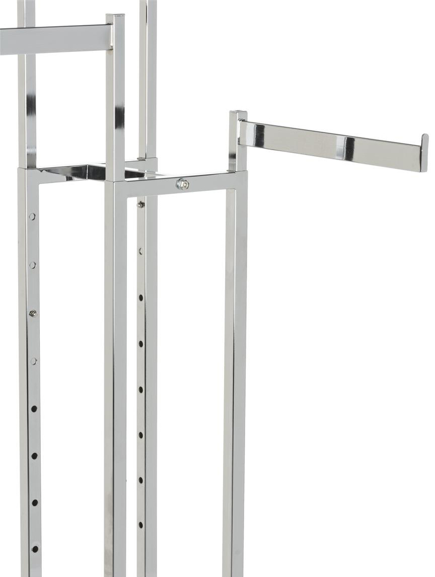 Display Fixtures 4-Way Garment Rack with Straight / Slanted Adjustable Arms for Clothing Stores