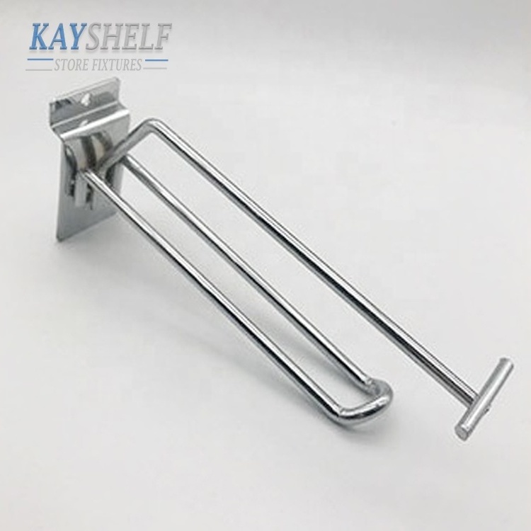 Free samples wholesales metal steel slatwall supermarket display shelf hook for retail