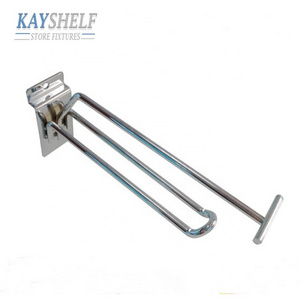 Free samples wholesales metal steel slatwall supermarket display shelf hook for retail