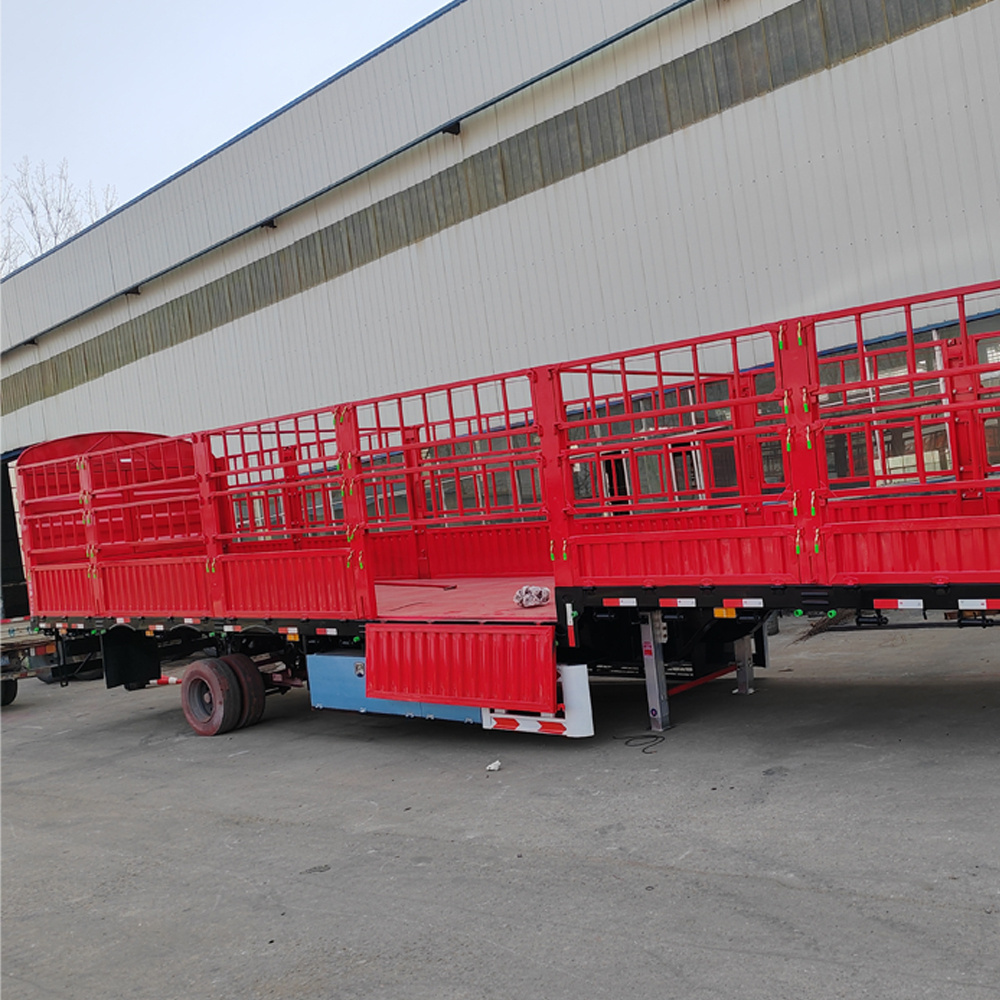 New fence semi truck trailer used for livestock transport truck trailer cattle carrier trailer for sale