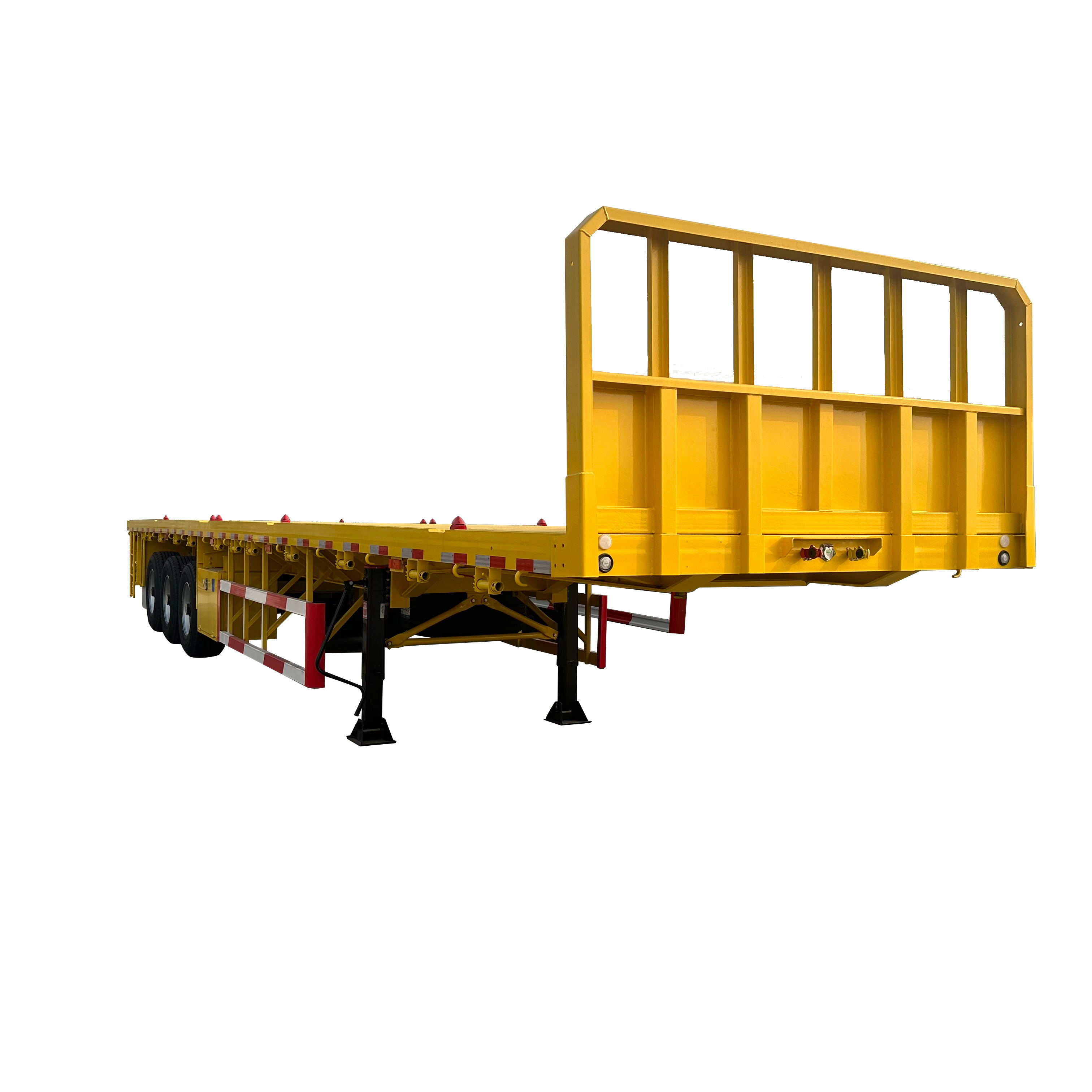 Transport Logistics Heavy Duty 3 Axis Flat Bed Semi Trailer 40Ft Flatbed Container Semi Truck Trailer