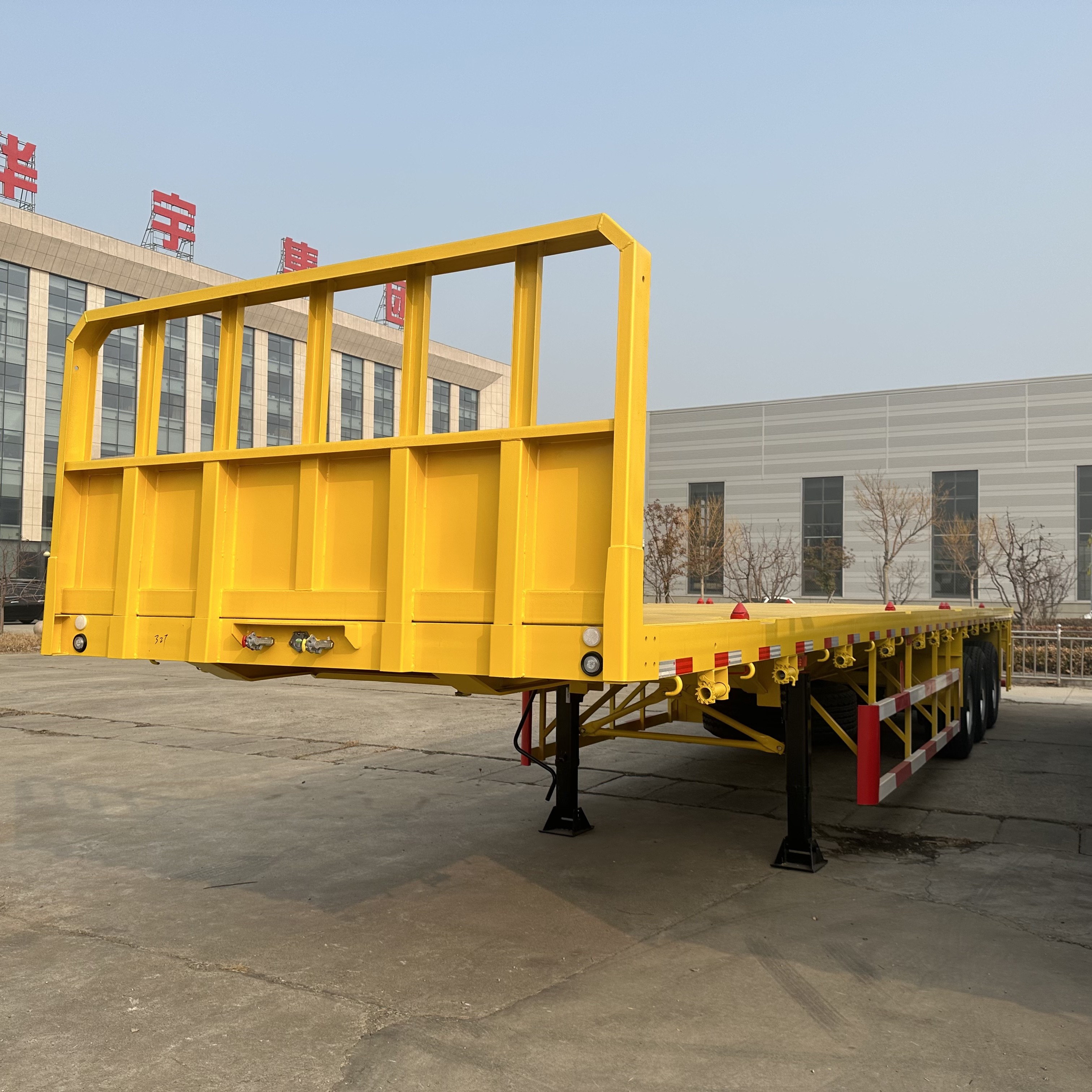 Transport Logistics Heavy Duty 3 Axis Flat Bed Semi Trailer 40Ft Flatbed Container Semi Truck Trailer