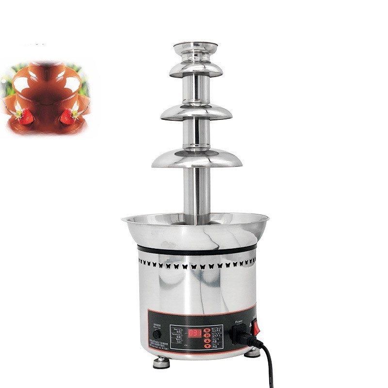 Commercial chocolate fountain 4 tiers electric chocolate fondue melting pot chocolate fountain machine