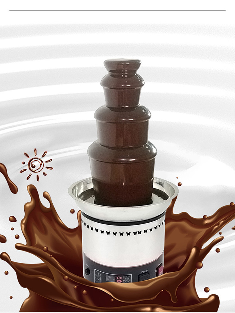 Commercial chocolate fountain 4 tiers electric chocolate fondue melting pot chocolate fountain machine