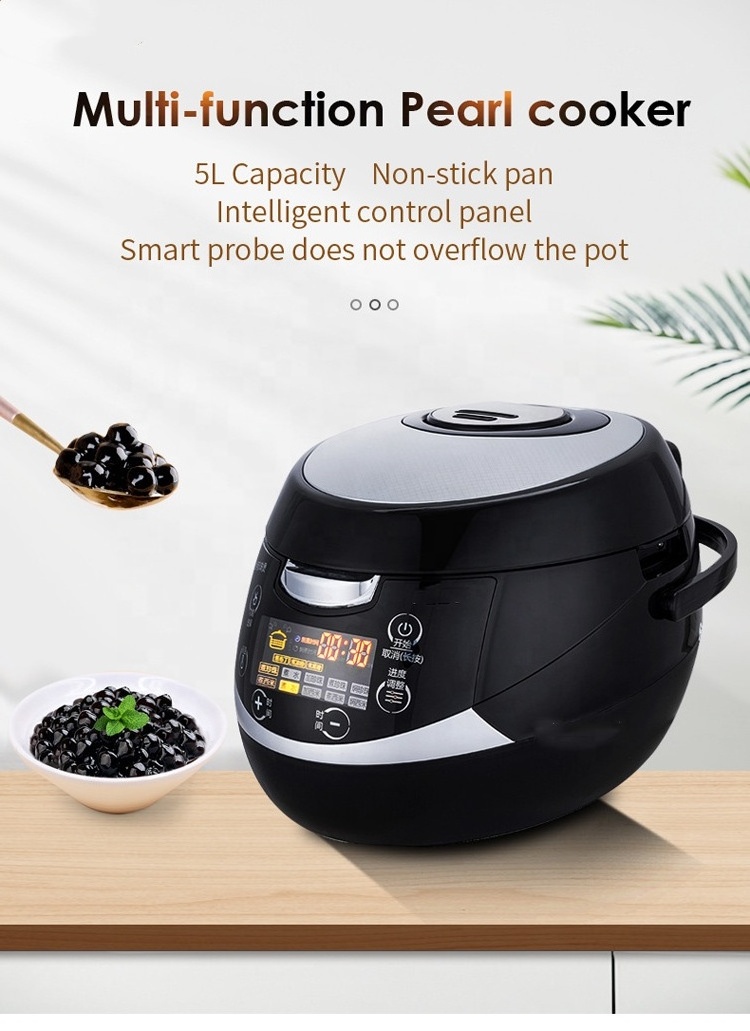 110v 220v 5L automatic Bubble tea cooker boil taro red bean pot boba cooking machine Tapioca pearl cooker