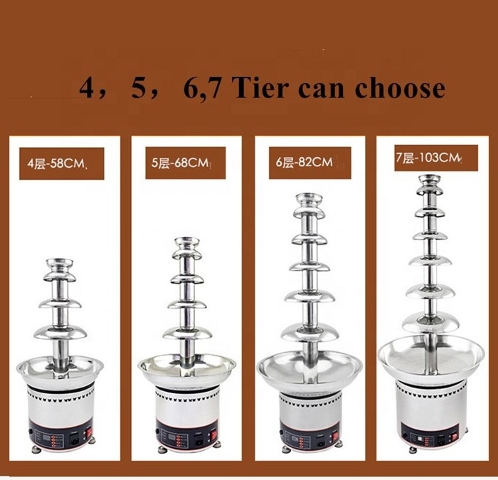 Commerical use 7 layers large electric commercial chocolate fountain price with hight quality