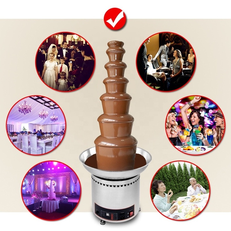 Commerical use 7 layers large electric commercial chocolate fountain price with hight quality