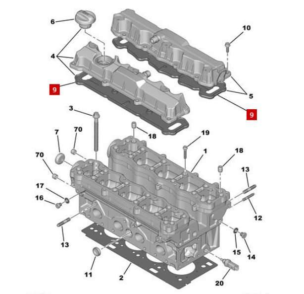 Auto Engine parts cylinder head cover valve cover Gasket 0249C6 For Peugeot 206 207 307 308 408 Citroen C2 C4 1.6 16V