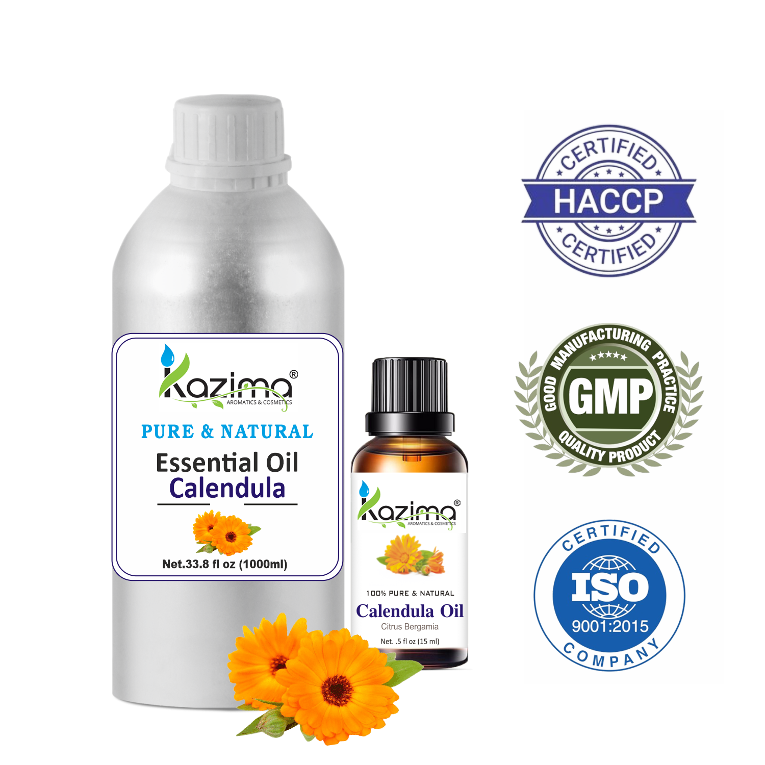 Exporting Excellence: Pure Calendula Essential Oil. Elevate your brand globally with our 100% pure, skincare aromatherapy