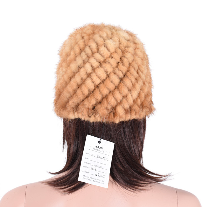 Winter fur hat for women mink fur hat knitted mink hat