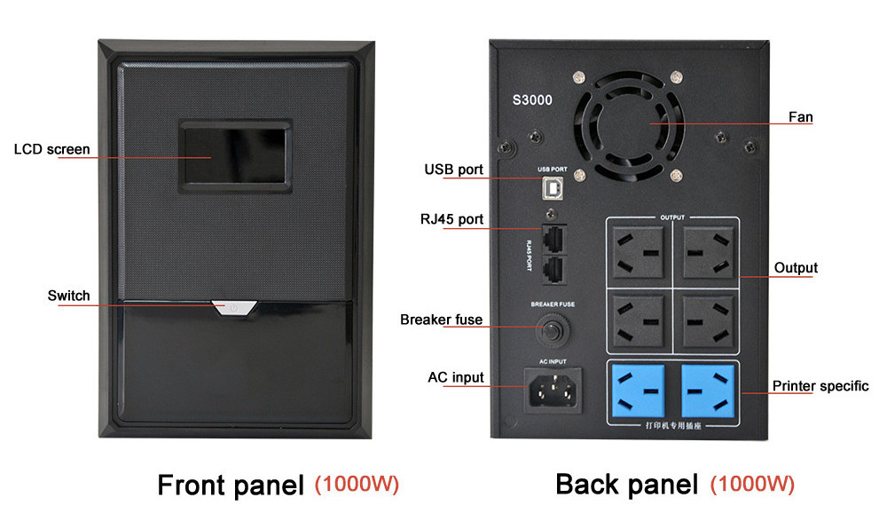 Uninterrupted Power Supply Rack Mountable Online Ups 1kva 2kva 10kva Wifi Router Ups Pure Sine Wave