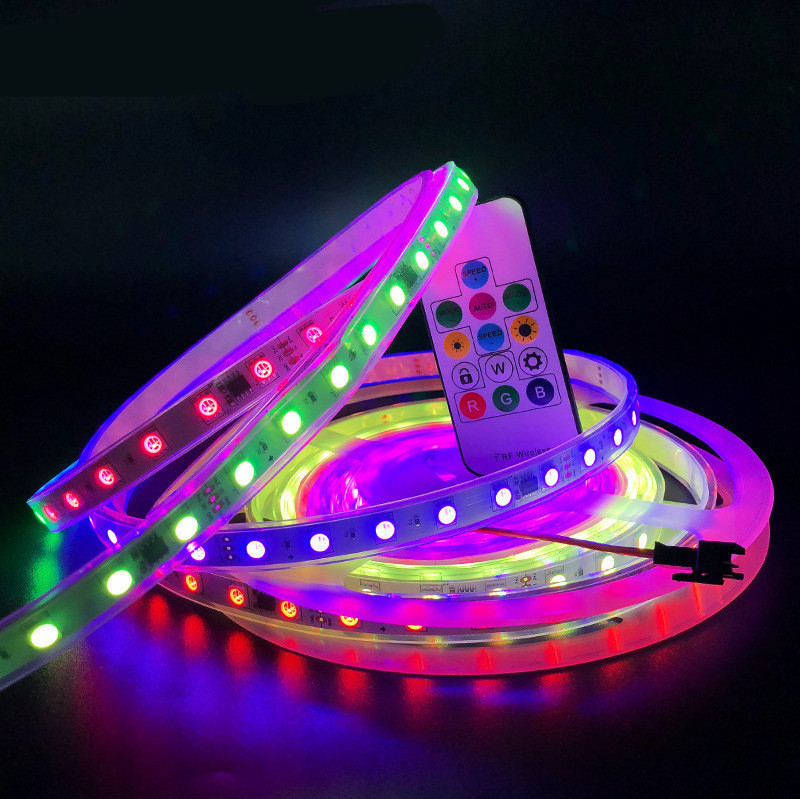 Energy Saving 10 Meters Commercial 12v Smd 5050 Flexible Rgb Waterpoof Ip54 Magic Color Ceiling Led Strip Light