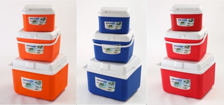 Three-Piece 5L13L 26L Plastic Camping Cooler Portable Ice Chest Chilly Bin Cooler Box