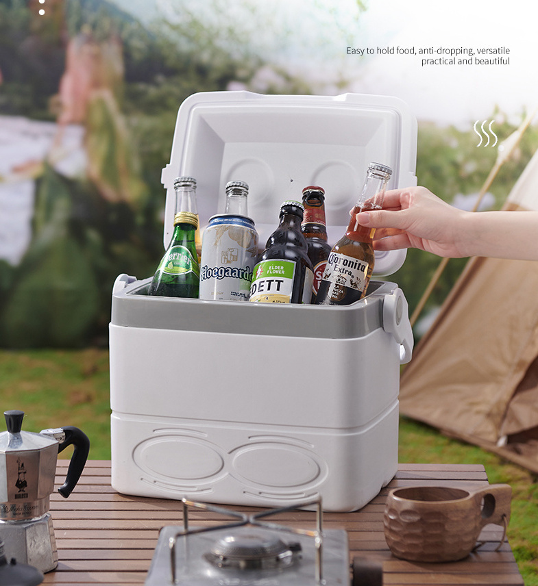 8L Picnic BBQ EPS Foam Small Ice Cooler Box Portable Plastic Cool Box with Lock