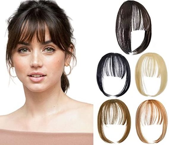 XuChang Kbeth careonline Clip In Human Hair Bangs Natural Real Human Hair Extensions Air Bangs With Temple One Piece Clip On Hai