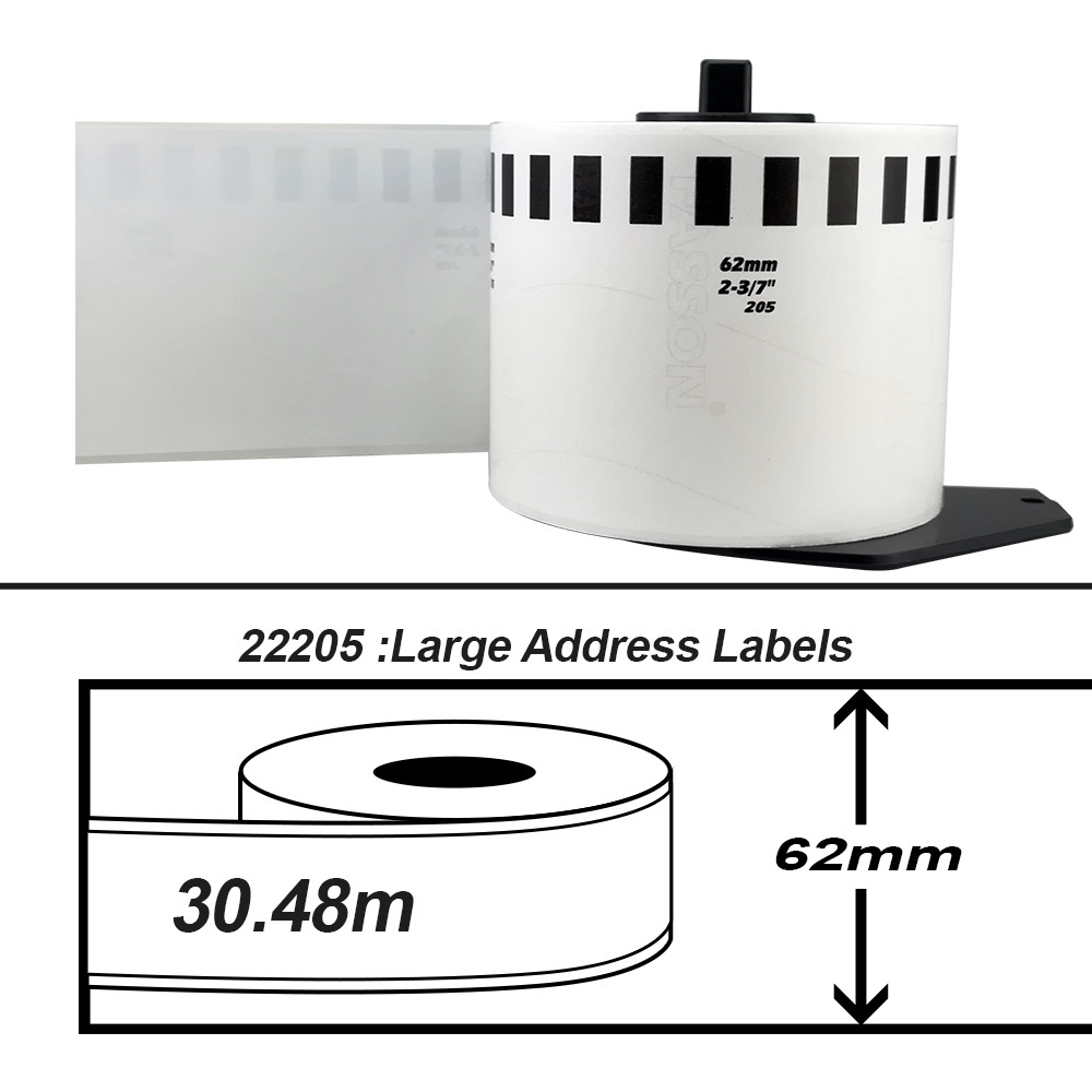 QL570/QL700/QL800/QL1050 DK22205 Compatible Thermal label DK22205 label sticker shipping label Used for Brother Printer