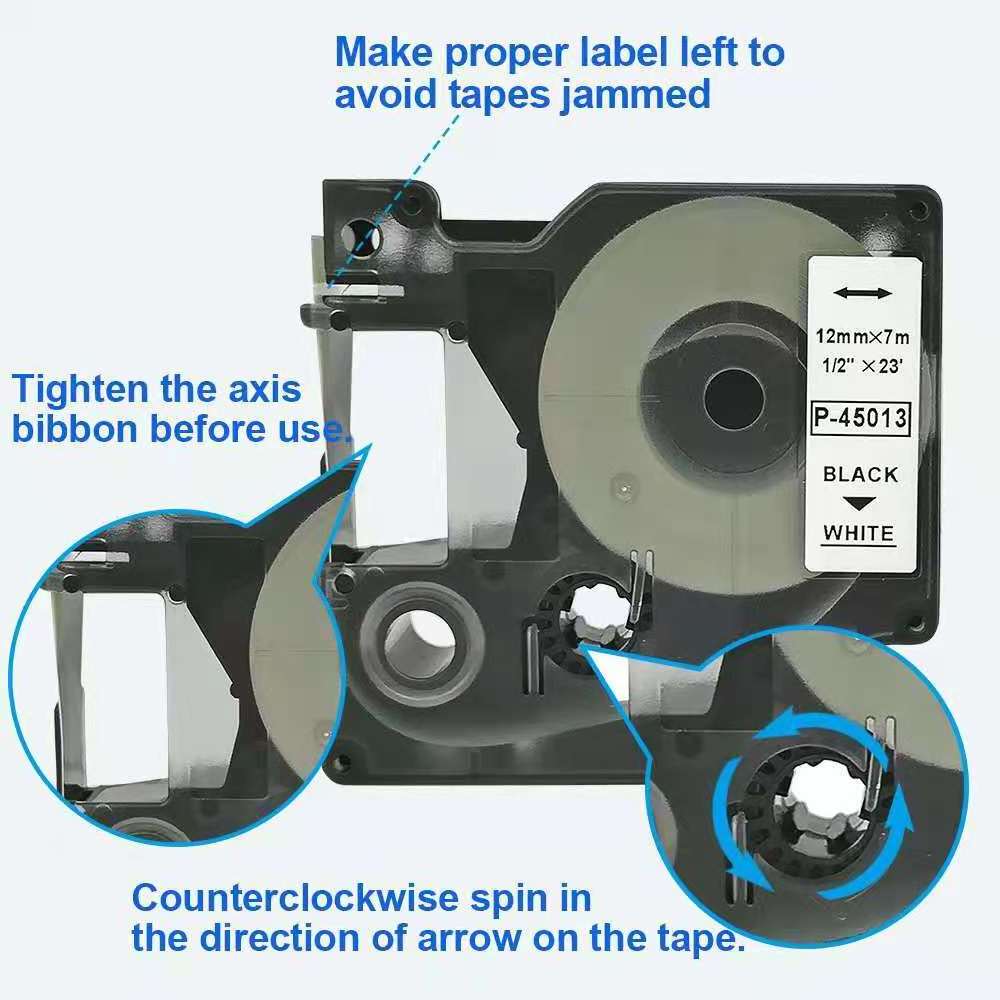 dymo labels 45013 cartridge black on white compatible D1 Label tapes