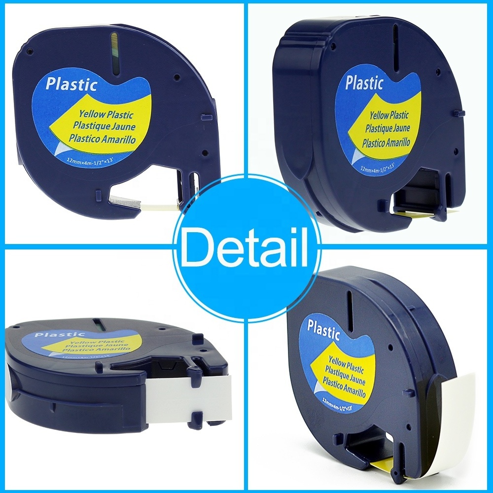 Free Sample Printer Ribbon Cartridge 12mm*4m Compatible DYMO 91200 91201 91202 16952 Paper Letratag Tape Refills