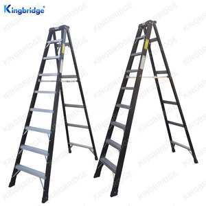 Kingbridge Industrial Single Side Fiberglass insulated 9 Steps Ladder shelf Black Color