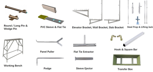 Kingbridge Aluminum Formwork System Accessories And Work Tool Formwork PVC sleeves for wall ties flat ties formwork wedge clamp