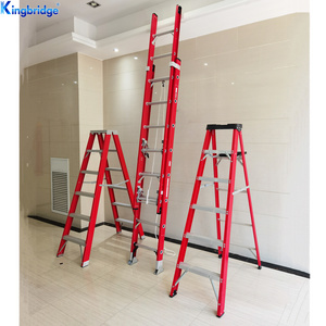 Multi Use Function Hook Storage Extension Fiberglass Telescopic Rung Section Combination Ladder  Construction Vertical Ladder