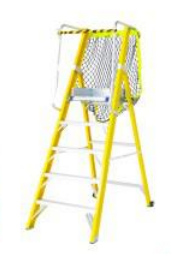 5 steps Mobile safety net  Fiberglass platform ladder with handrail yellow color