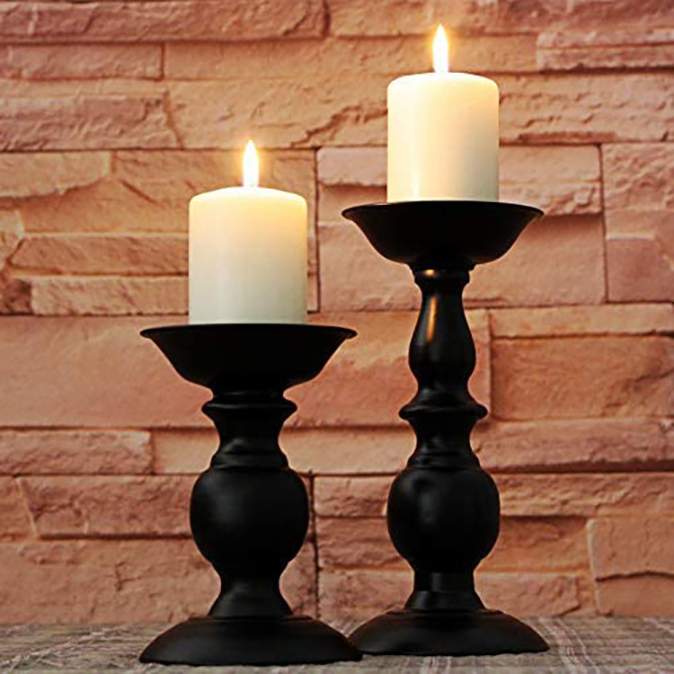 large tall black iron metal candlestick decorating candle holder for home decor