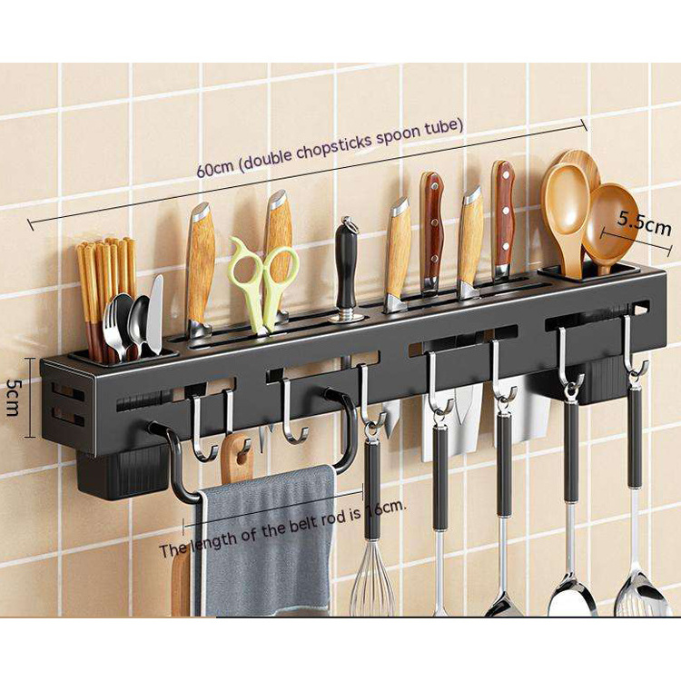 K&B layer small black kitchen stainless steel storage rack chopsticks knife fork drainage rack