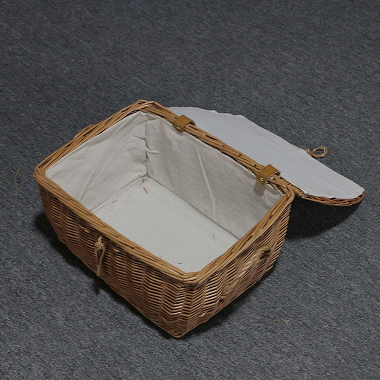 wholesale hot sale custom new design handmade cheap natural rattan wicker picnic basket set storage baskets with handle