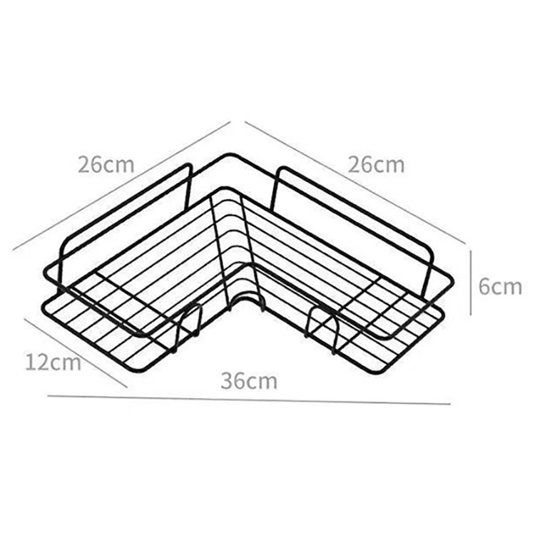 K&B Corner Shelf In the Bathroom Tripod Adhesive Kitchen Racks Wall Mounted Shelf Organizer No Drilling Storage