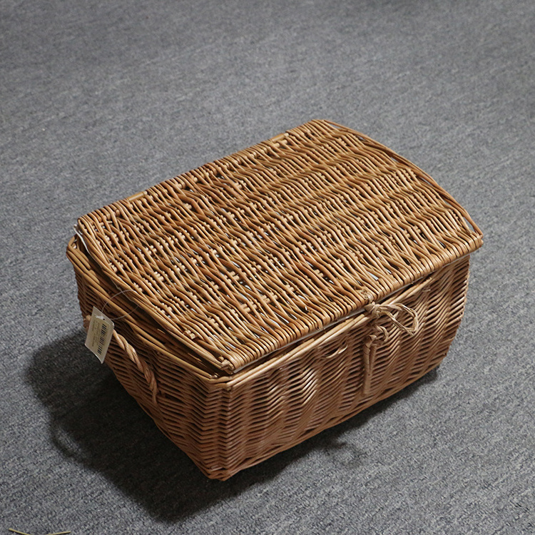 wholesale hot sale custom new design handmade cheap natural rattan wicker picnic basket set storage baskets with handle