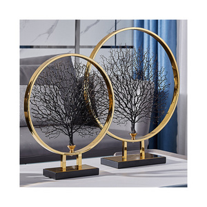 K&B sea tree geometric vintage abstract metal interior decor accessories show pieces for home office decoration items