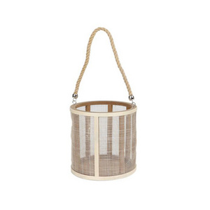 K&B wooden framed home decor round candle lanterns large wooden lantern with rope handle