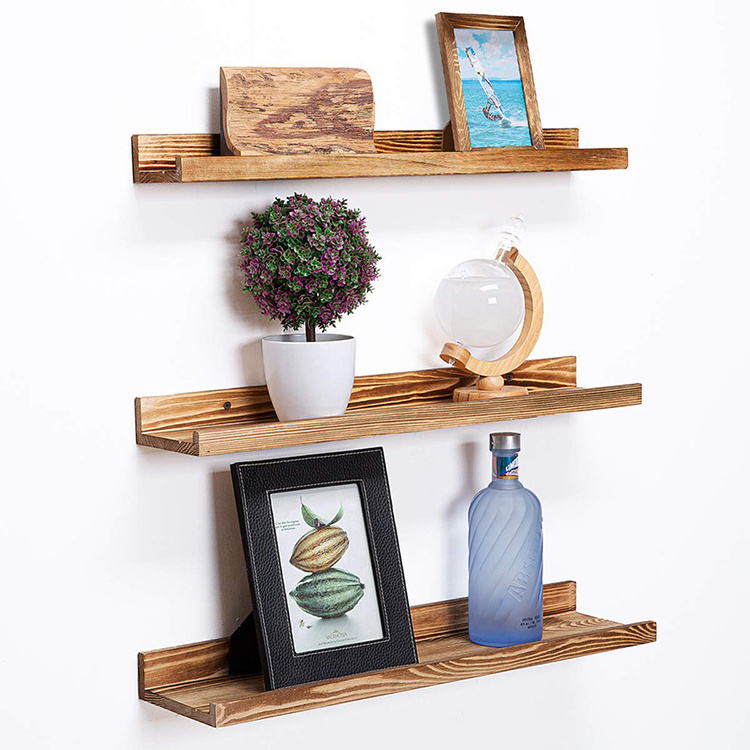 K&B multifunctional wooden wall decor shelf shower caddy storage rack wall mounted bathroom shelves for home shop