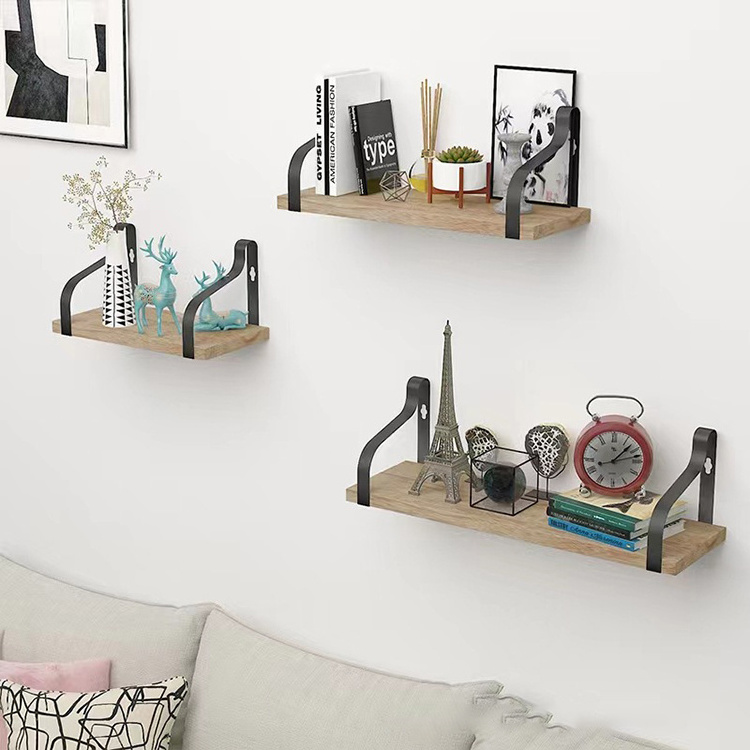 K&B wood corner show wall shelf factory hot sale home decoration storage floating shelves wall hanging wall shelf