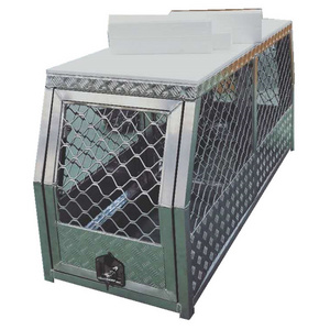 Aluminum Checkerplate Truck Dog Box/Dog Crate/Cage Show top storage