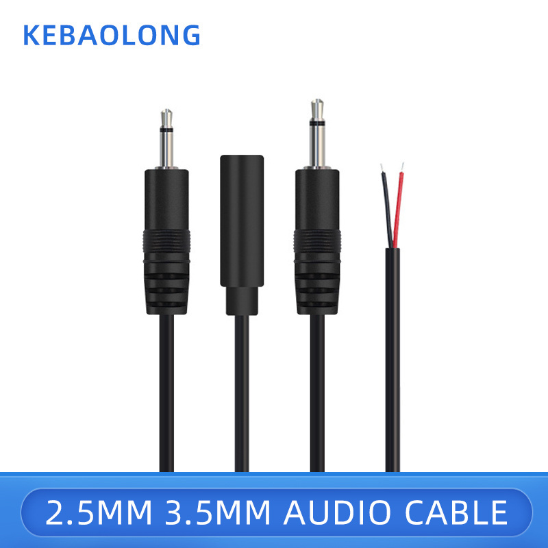 Customization 2.5mm mono speaker audio power cord 3.5mm mono power amplifier pickup single AUX audio cable