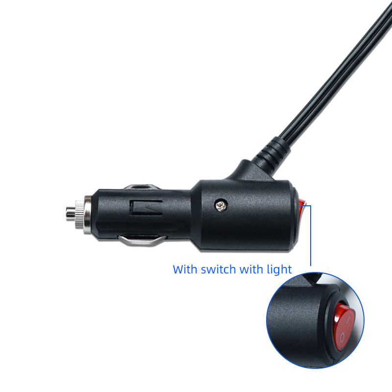 Customization Car cigarette lighter plug power cord with switch