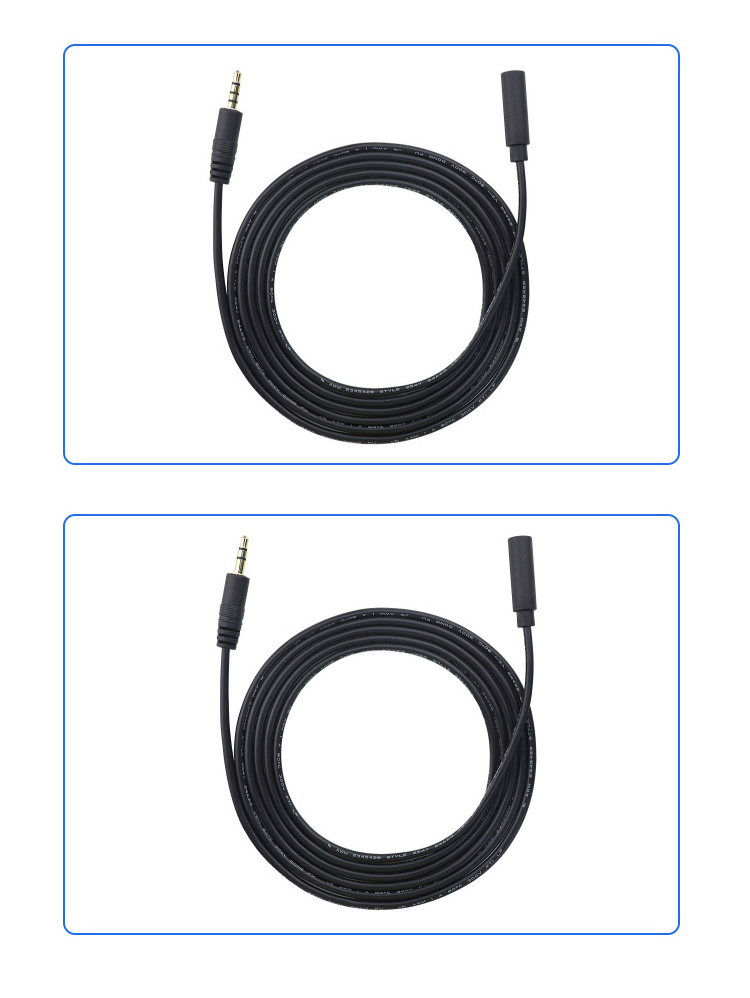 Ready to Ship 3.5mm male-to-female audio cable AUX-to-recording audio speaker charging cable 3.5mm to 3.5mm connecting cable.