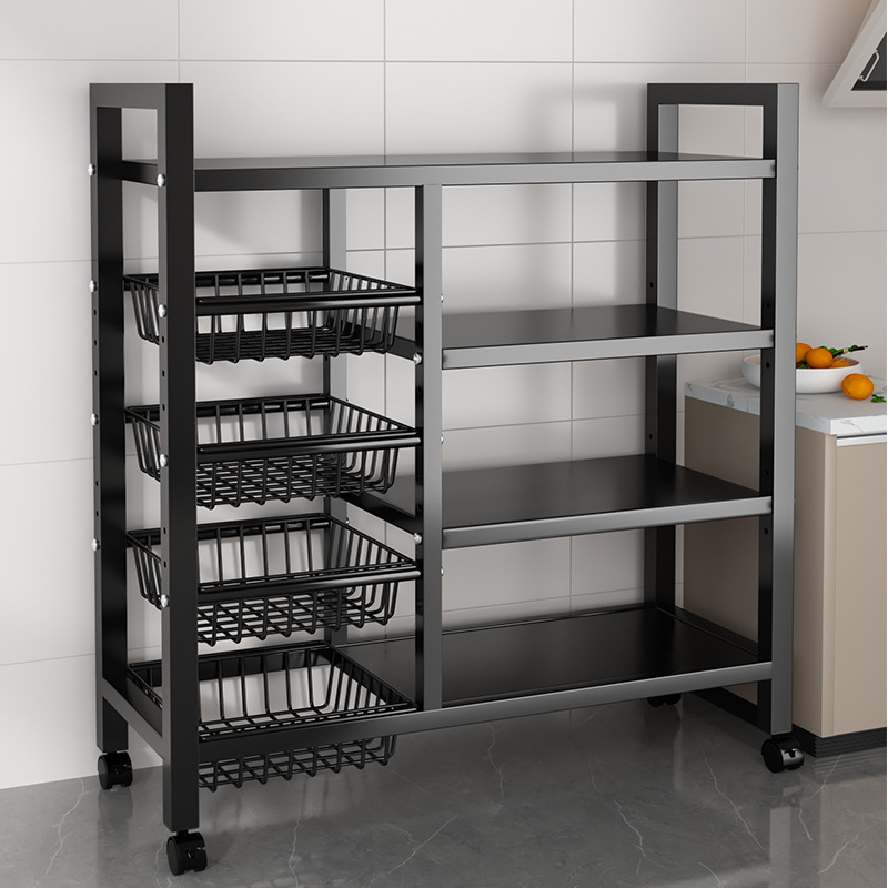 Household Storage Cabinet Kitchen Multi-layered Vegetable Basket organizador Microwave Stove Rack storage racks shelving units