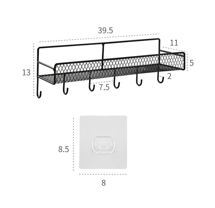 Wall Mounted Toilet and Clothes Rack Non-Perforated Bathroom Storage for Kitchen Bedroom High-quality Wall Storage with hooks