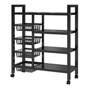 Household Storage Cabinet Kitchen Multi-layered Vegetable Basket organizador Microwave Stove Rack storage racks shelving units