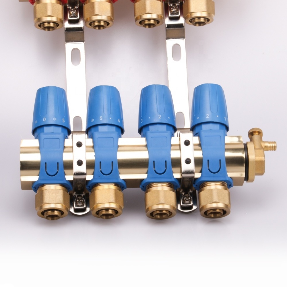 Zhejiang Kaibeili Radiant 2 3 4 5 6 way Water Pex Underfloor Heating Brass Radiant Manifold