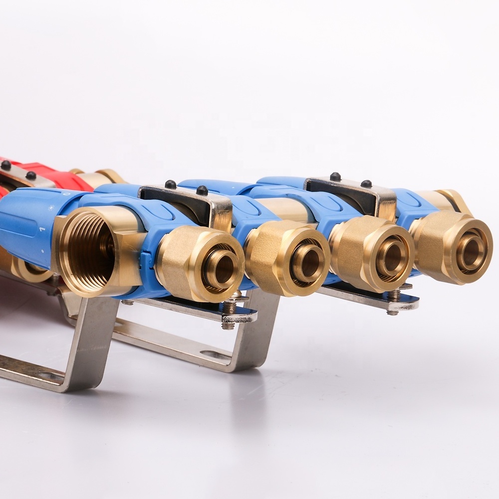 Zhejiang Kaibeili Radiant 2 3 4 5 6 way Water Pex Underfloor Heating Brass Radiant Manifold