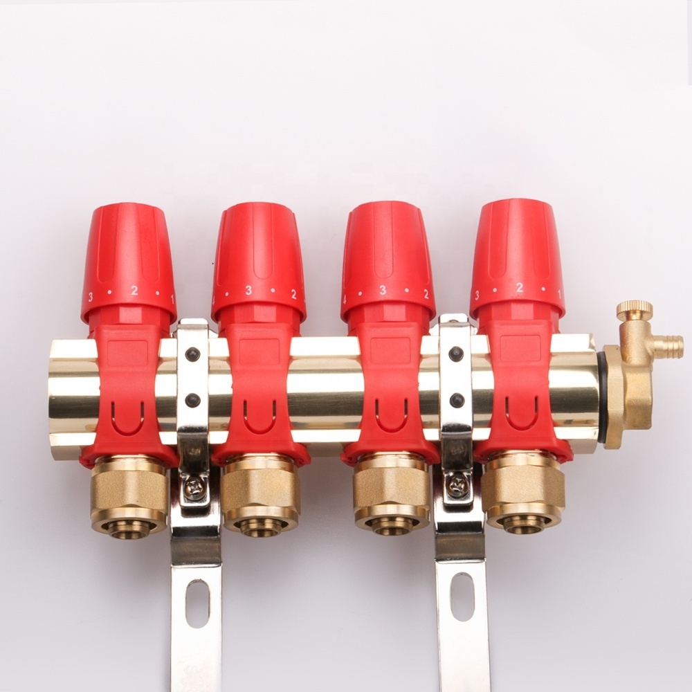 Zhejiang Kaibeili Radiant 2 3 4 5 6 way Water Pex Underfloor Heating Brass Radiant Manifold